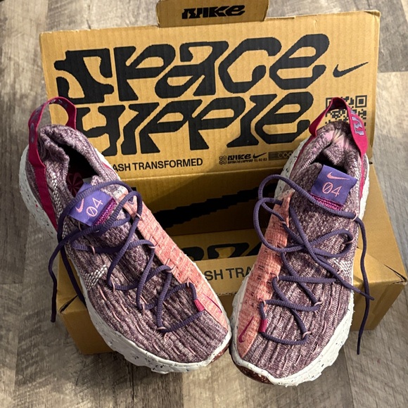 Nike Women's Space Hippie 04 Purple and Pink Sneakers - Picture 1 of 4